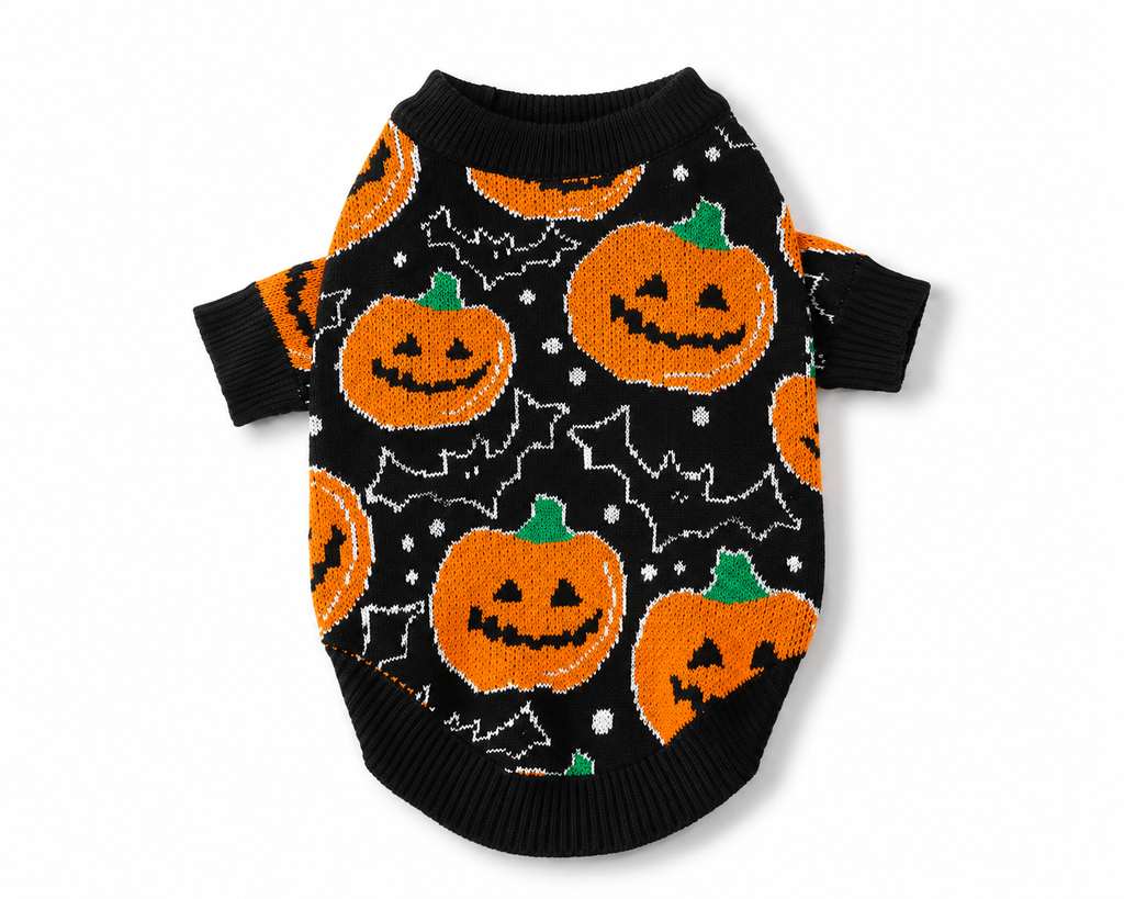 Pumpkins and Bats Halloween Sweater