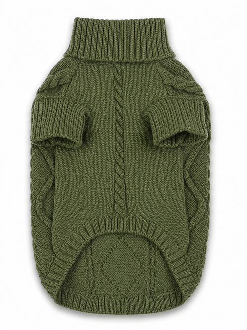Autumn Green Cable Knit Sweater