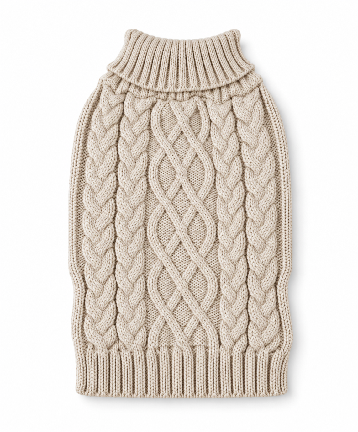 Beige Cable Knit Sweater