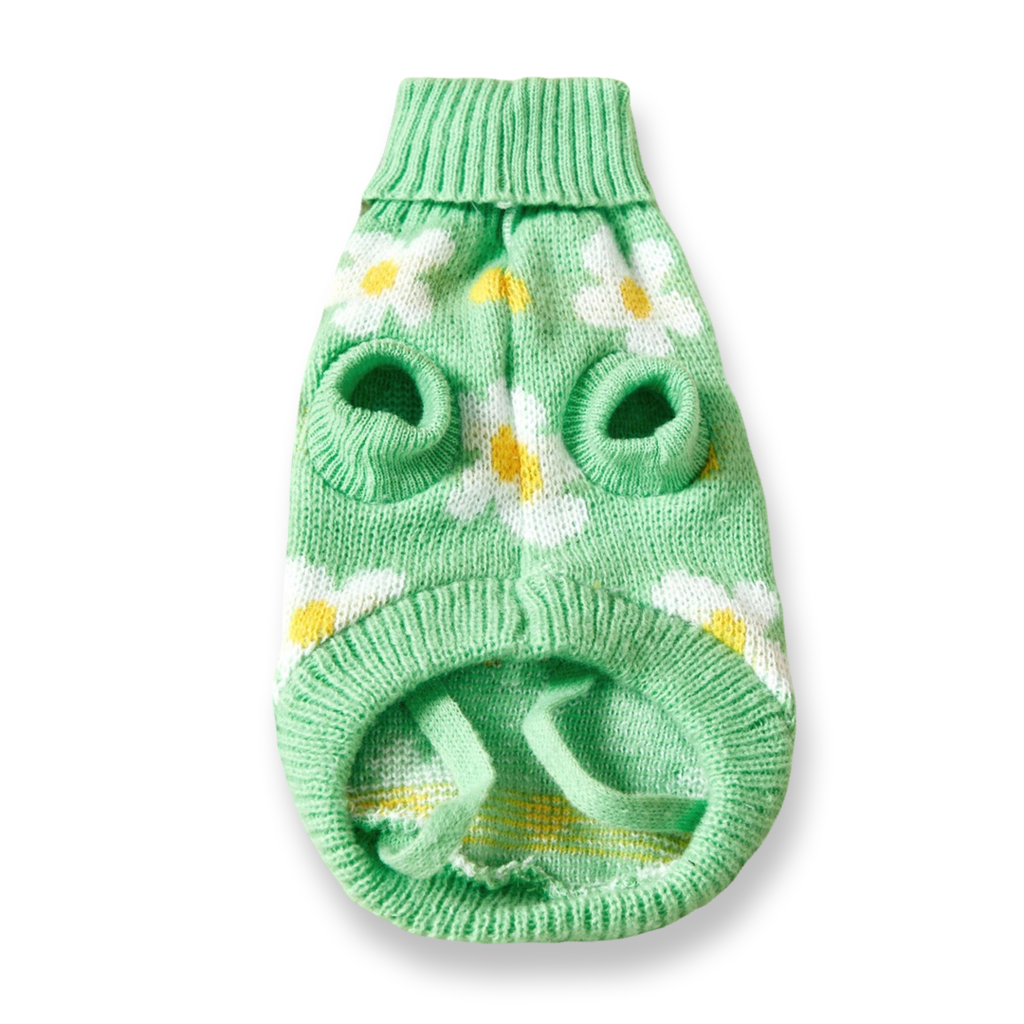 Green Daisy Knit Sweater