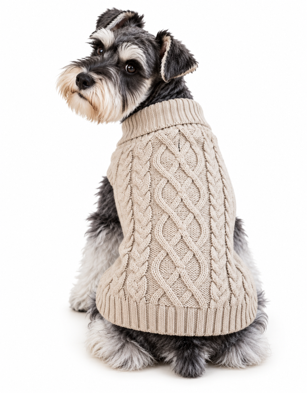 Beige Cable Knit Sweater
