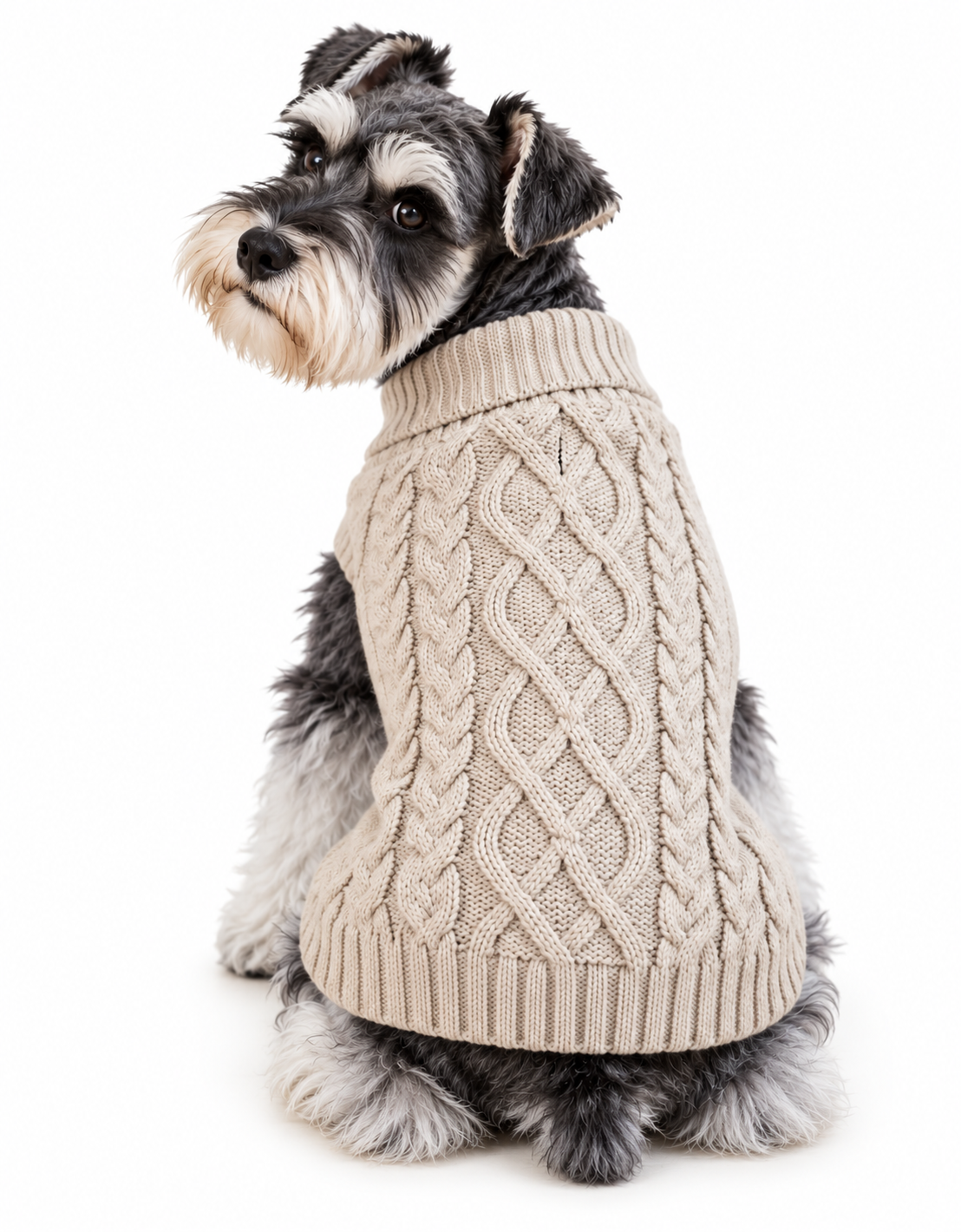 Beige Cable Knit Sweater