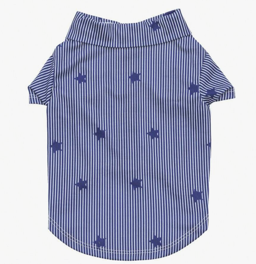 Patriotic Stars Collared Shirt