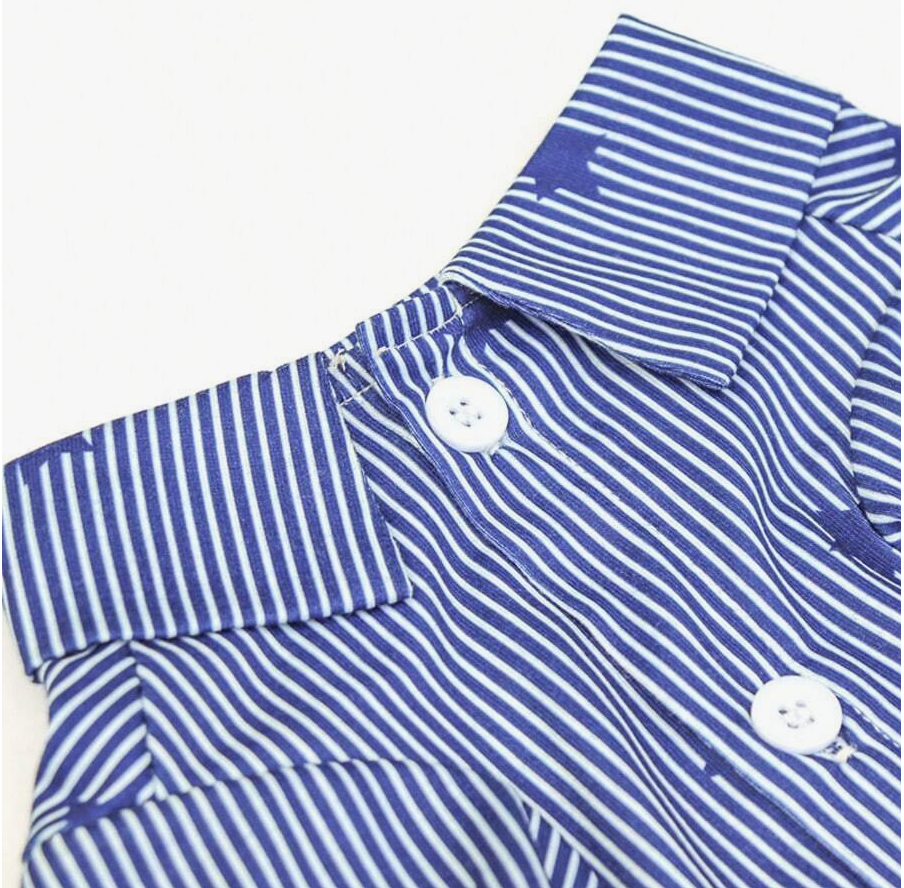 Patriotic Stars Collared Shirt